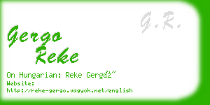 gergo reke business card